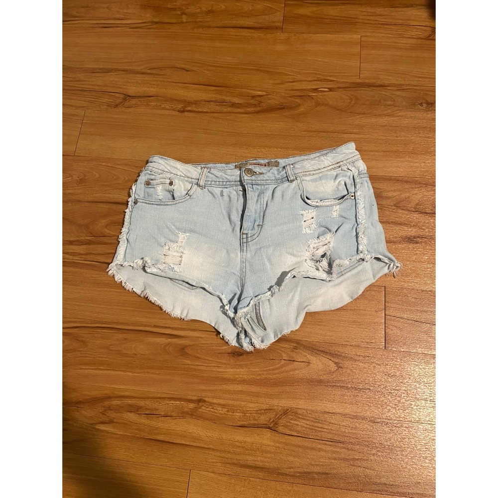 Denim short shorts